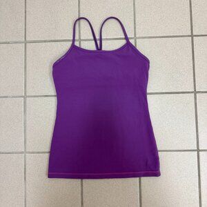 Lululemon Power Y Tank Top Built-in Bra Purple Womens Size 8